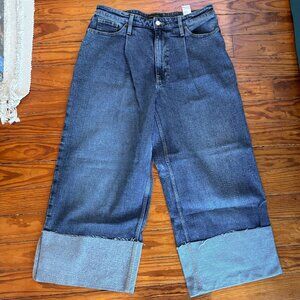 Banana Republic - Wide Leg Crop Jeans - Blue Wash - Size 31